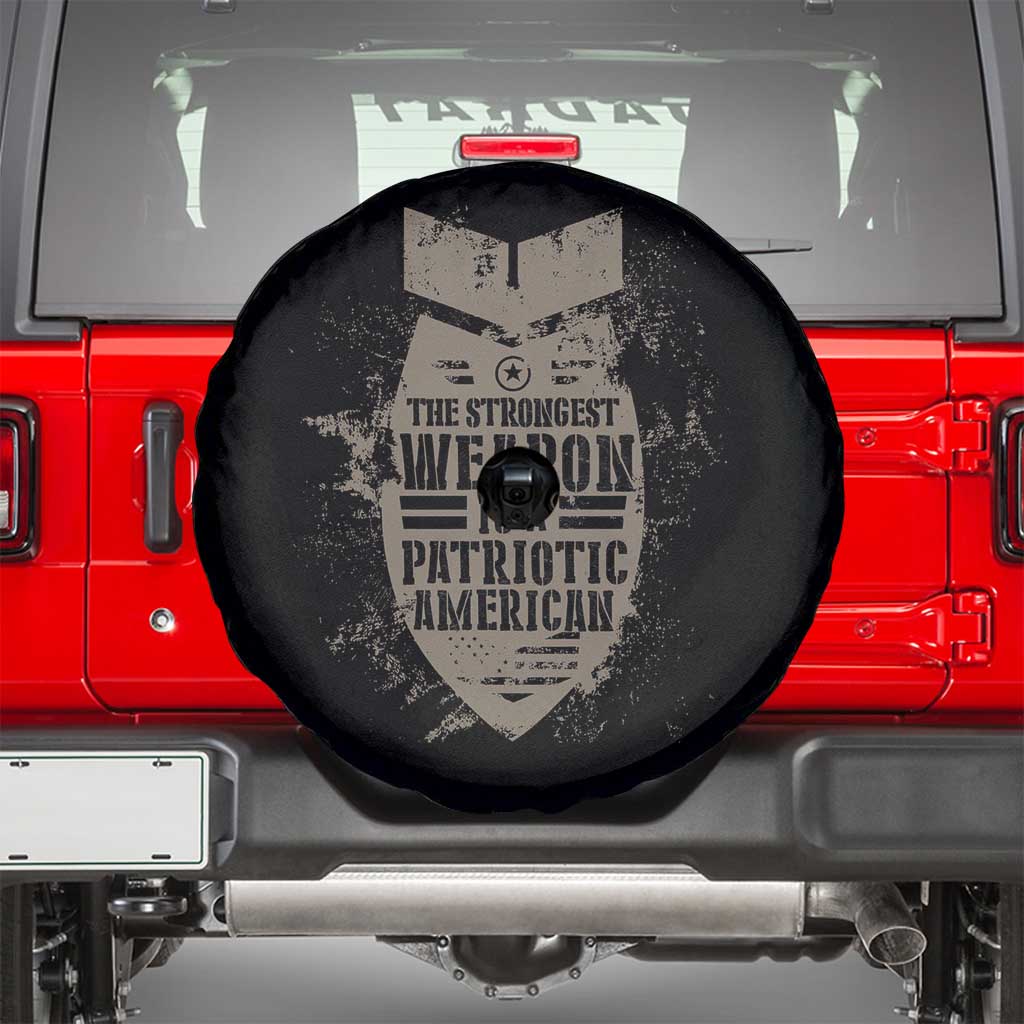 The Strongest Weapon Is A Patriotic Spare Tire Cover TS09 Black Print Your Wear