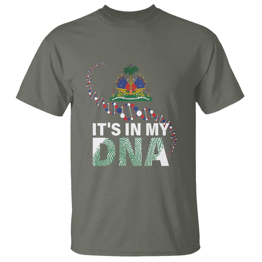 Haitian T Shirt It's In My DNA Haiti Patriotic TS09 Military Green Printyourwear