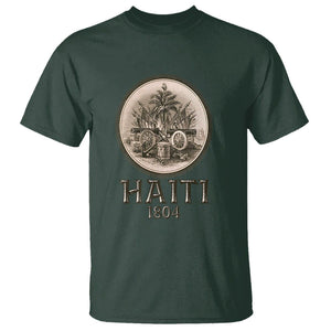 Haitian T Shirt Revolution 1804 Haiti Flag Vintage TS09 Dark Forest Green Printyourwear