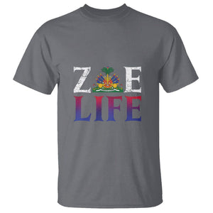 Haitian T Shirt Zoe Life Haiti Patriotic TS09 Charcoal Printyourwear