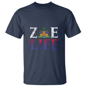 Haitian T Shirt Zoe Life Haiti Patriotic TS09 Navy Printyourwear