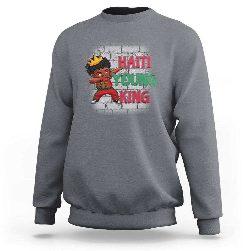 Haiti Young King Haitian Black Boys Kids Sweatshirt TS09 Charcoal Printyourwear