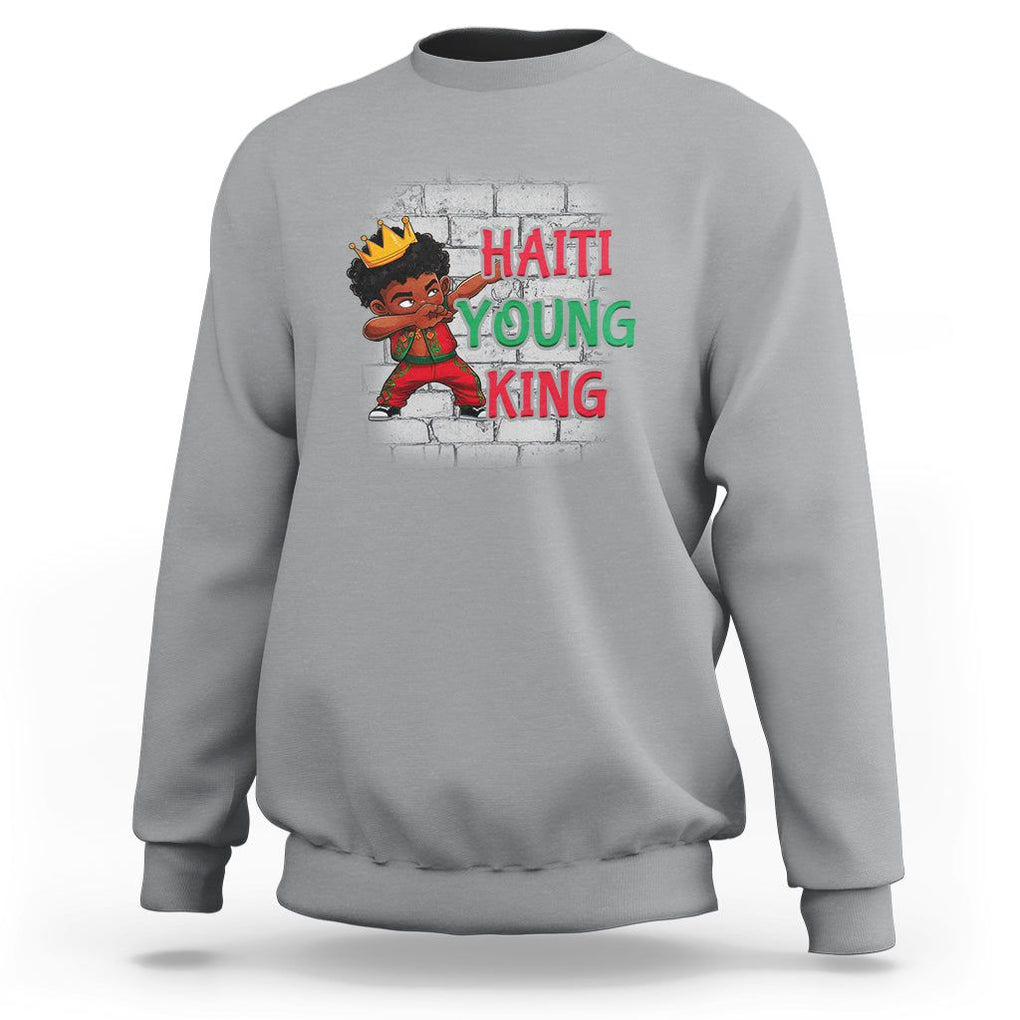 Haiti Young King Haitian Black Boys Kids Sweatshirt TS09 Sport Gray Printyourwear