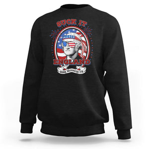 Funny George Washington Sweatshirt Suck It England 1776 4th Of July TS09 Black Print Your Wear