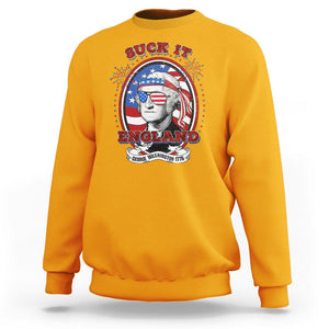 Funny George Washington Sweatshirt Suck It England 1776 4th Of July TS09 Gold Print Your Wear