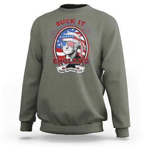 Funny George Washington Sweatshirt Suck It England 1776 4th Of July TS09 Military Green Print Your Wear