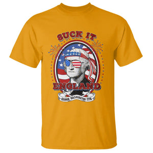 Funny George Washington T Shirt Suck It England 1776 4th Of July TS09 Gold Print Your Wear