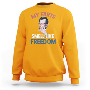 Funny Abraham Lincoln Sweatshirt My Farts Smell Like Freedom 4th Of July TS09 Gold Print Your Wear