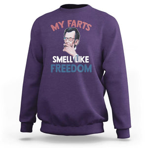 Funny Abraham Lincoln Sweatshirt My Farts Smell Like Freedom 4th Of July TS09 Purple Print Your Wear