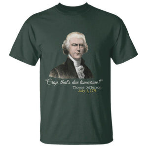 Thomas Jefferson T Shirt Crap That's Due Tomorrow Funny 4th of July 1776 TS09 Dark Forest Green Print Your Wear