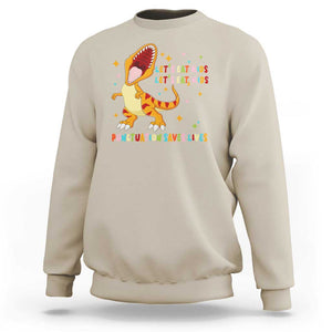 Funny Teacher Sweatshirt Let's Eat Kid Punctuation Saves Lives TS09 Sand Print Your Wear