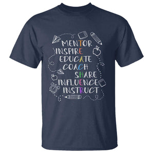 Teacher Mentor Inspire Educate Coach T Shirt TS09 Navy Print Your Wear