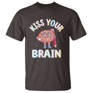 Teacher T Shirt Kiss Your Brain Back To School TS09 Dark Chocolate Print Your Wear