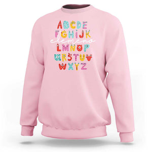 Teacher Alphabet Elemeno Cute Little Monster Sweatshirt TS09 Light Pink Print Your Wear