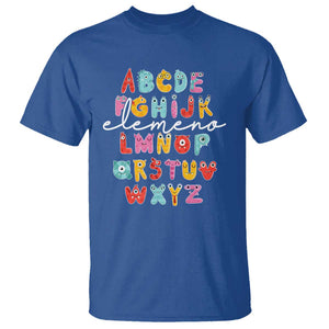 Teacher Alphabet Elemeno Cute Little Monster T Shirt TS09 Royal Blue Print Your Wear