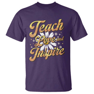 Teacher T Shirt Teach Love Inspire Back To School TS09 Purple Print Your Wear