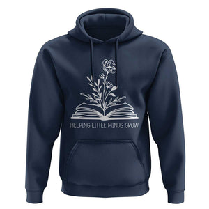 Teacher Hoodie Helping Little Minds Grow Back To School TS09 Navy Print Your Wear