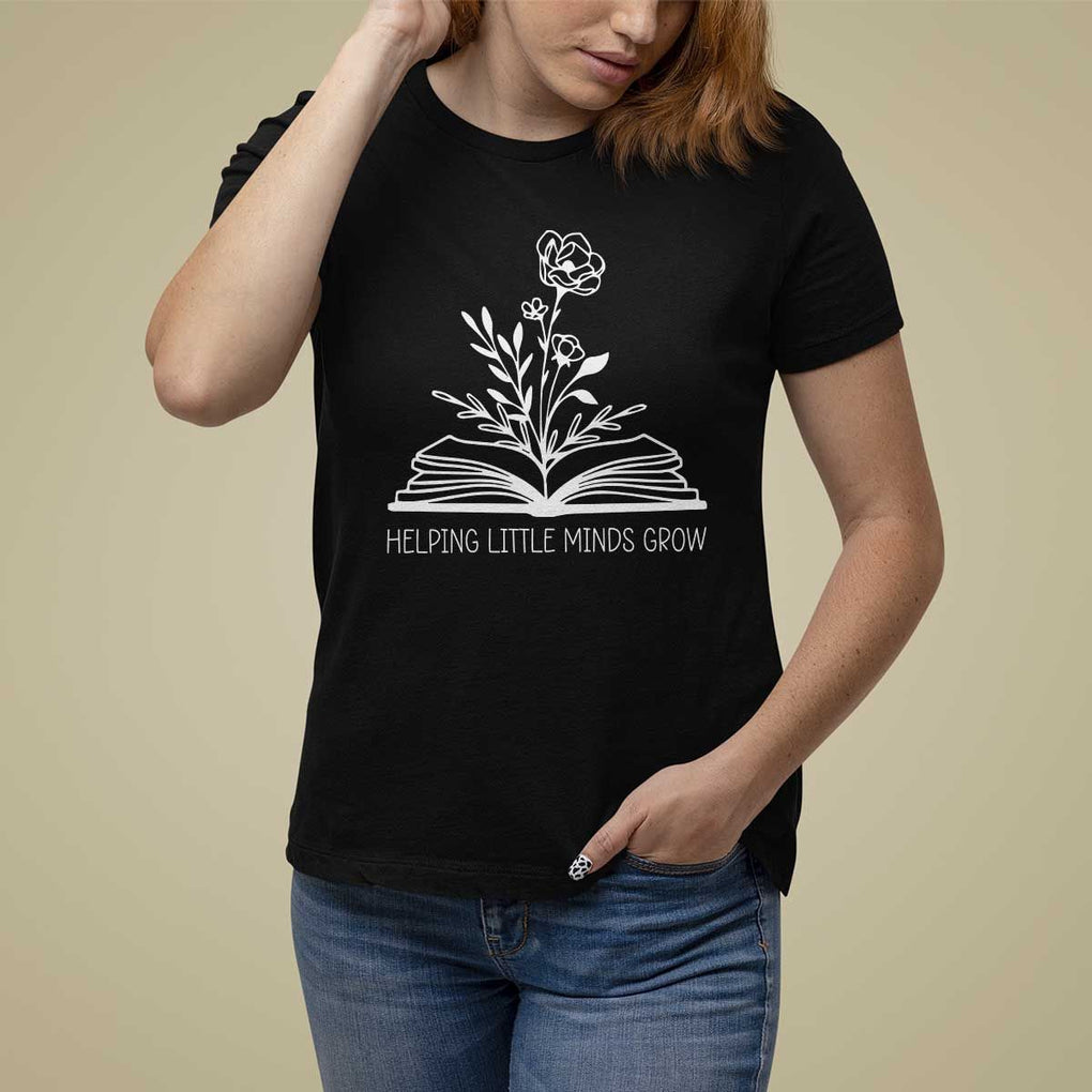 Teacher T Shirt For Women Helping Little Minds Grow Back To School TS09 Black Print Your Wear