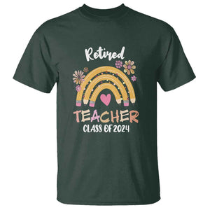 Retired Teacher T Shirt Class Of 2024 Retirement TS09 Dark Forest Green Print Your Wear