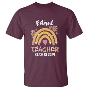 Retired Teacher T Shirt Class Of 2024 Retirement TS09 Maroon Print Your Wear