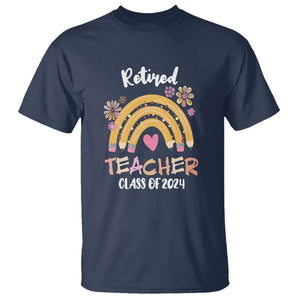 Retired Teacher T Shirt Class Of 2024 Retirement TS09 Navy Print Your Wear