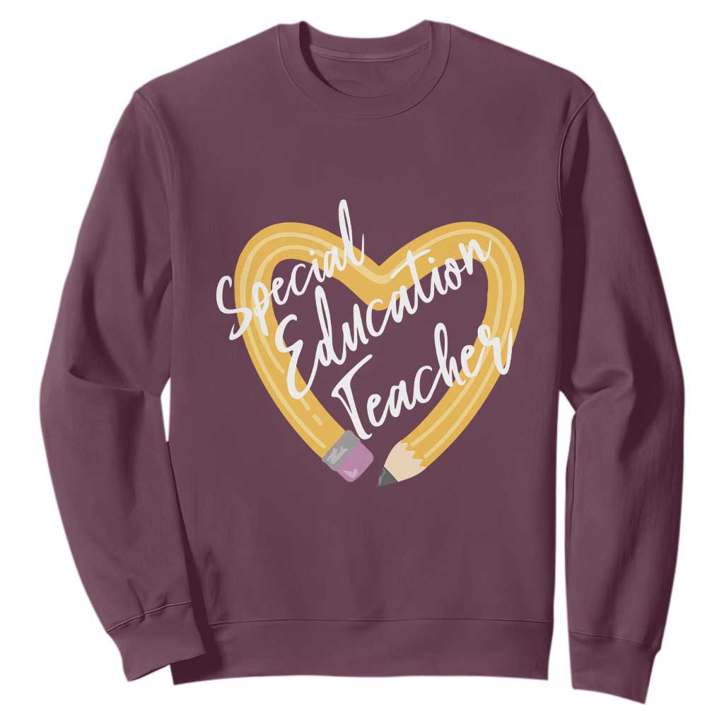 Special Education Teacher Teach Them Love Them Autism ADHD Sweatshirt TS09 Maroon Print Your Wear