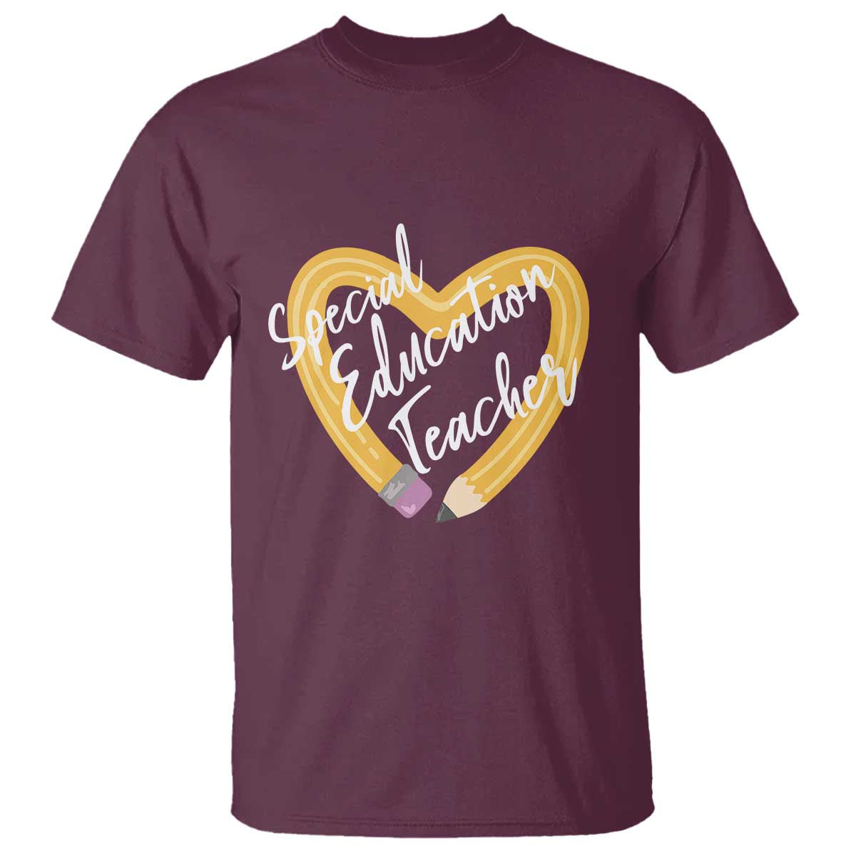 Special Education Teacher Teach Them Love Them Autism ADHD T Shirt TS09 Maroon Print Your Wear