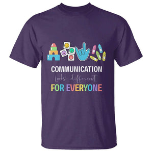 Special Education Teacher T Shirt Communication Looks Different For Everyone TS09 Purple Print Your Wear