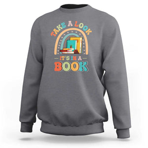 Librarian Sweatshirt Take A Look It's in A Book TS09 Charcoal Print Your Wear