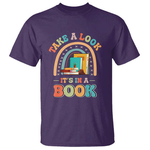 Librarian T Shirt Take A Look It's in A Book TS09 Purple Print Your Wear