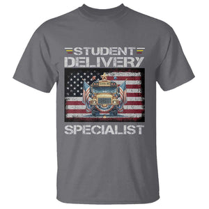 School Bus Driver T Shirt Student Delivery Specialist American Flag TS09 Charcoal Print Your Wear