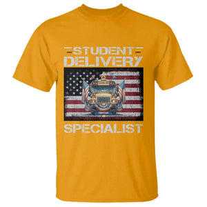 School Bus Driver T Shirt Student Delivery Specialist American Flag TS09 Gold Print Your Wear