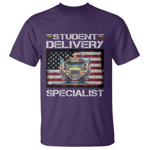 School Bus Driver T Shirt Student Delivery Specialist American Flag TS09 Purple Print Your Wear