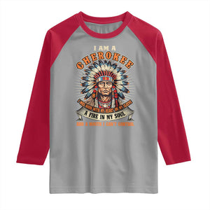 Native American Cherokee Raglan Shirt A Fire In My Soul And A Mouth I Can't Control Indigenous TS09 Sport Gray Red Print Your Wear