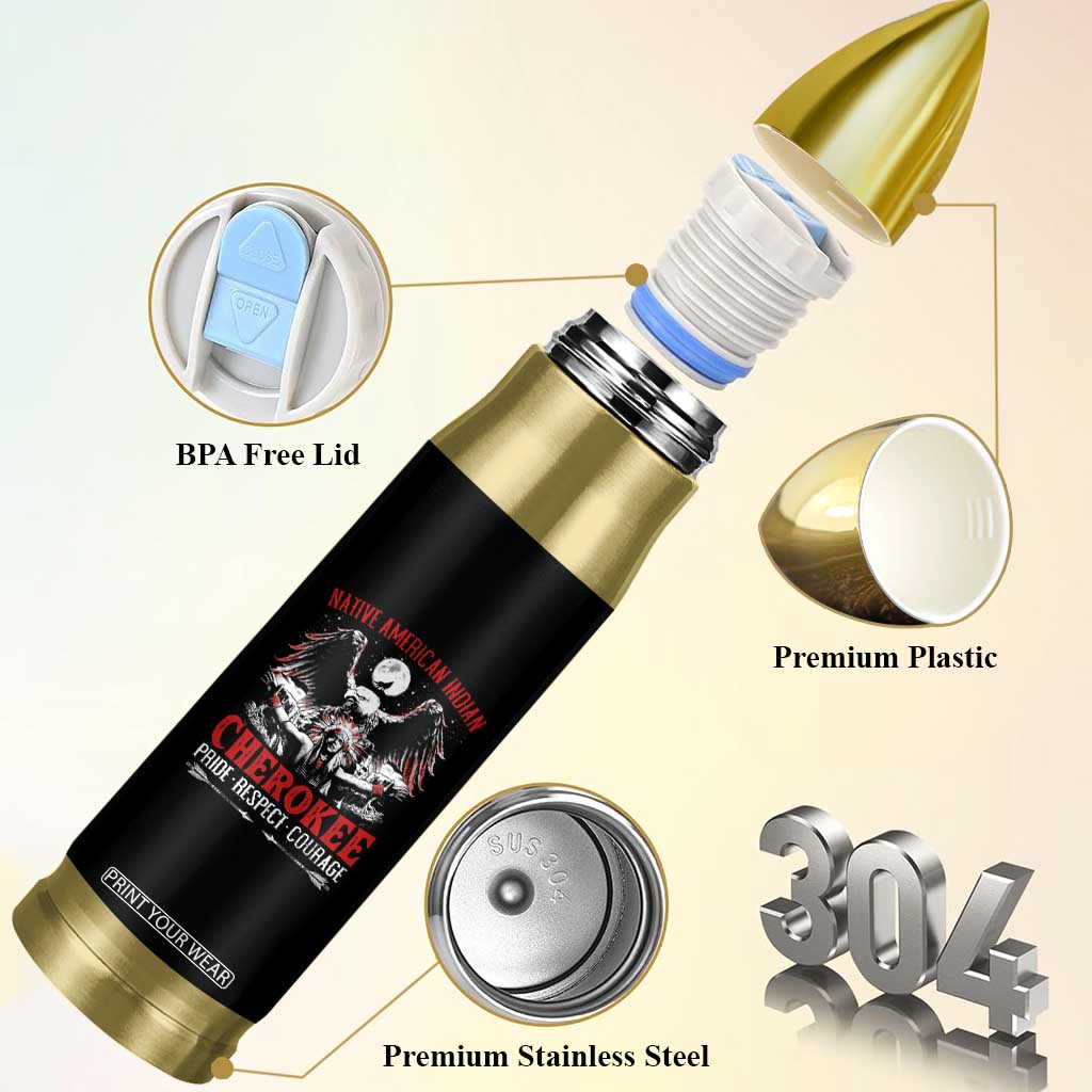 Native American Cherokee Bullet Tumbler Pride Respect Courage Indigenous TS09 Print Your Wear