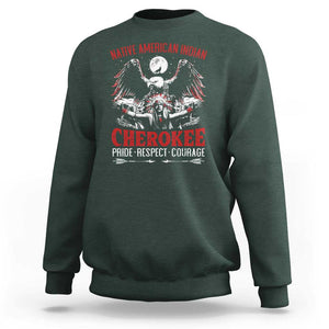 Native American Cherokee Sweatshirt Pride Respect Courage Indigenous TS09 Dark Forest Green Print Your Wear