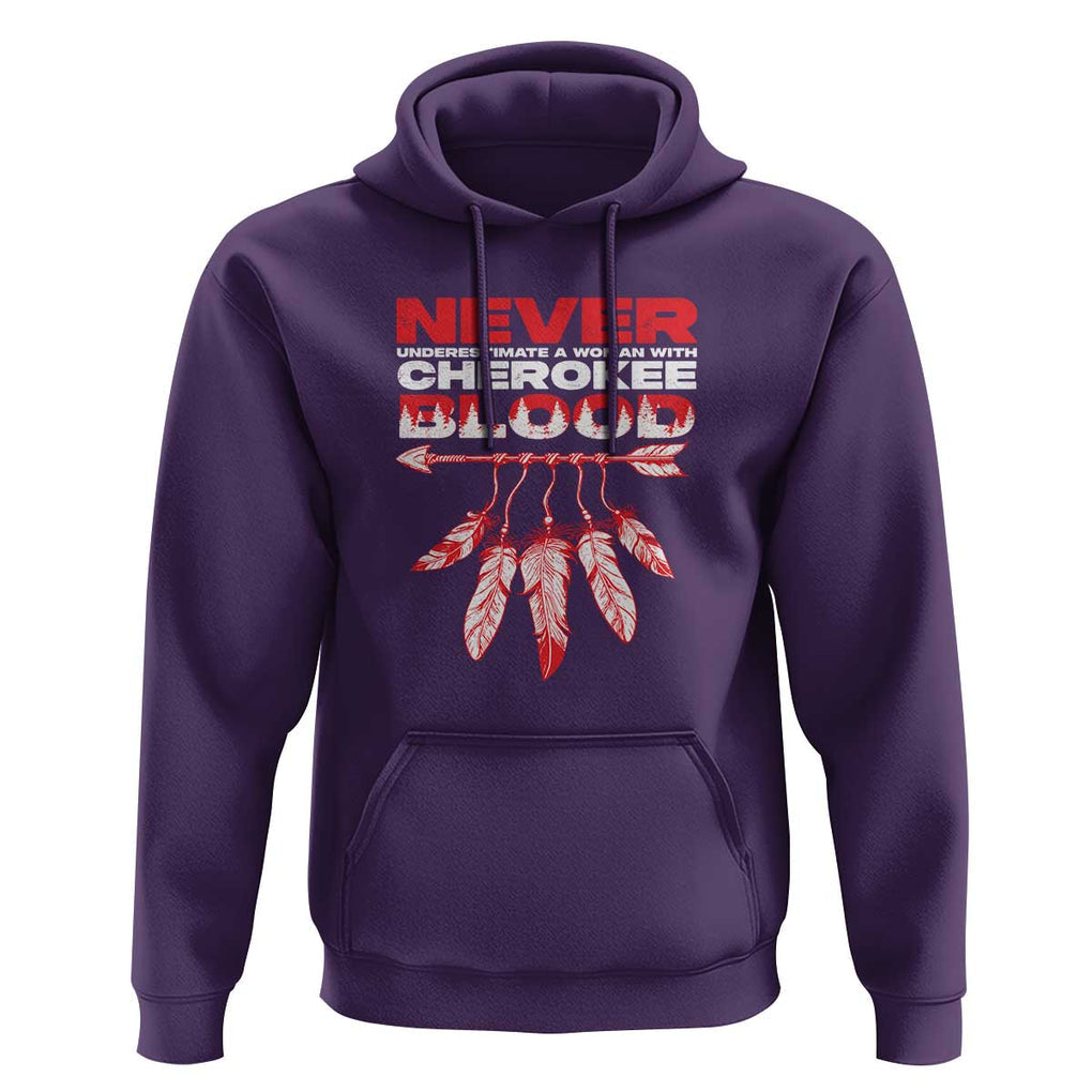 Never Underestimate A Woman With Cherokee Blood Hoodie TS09 Purple Print Your Wear