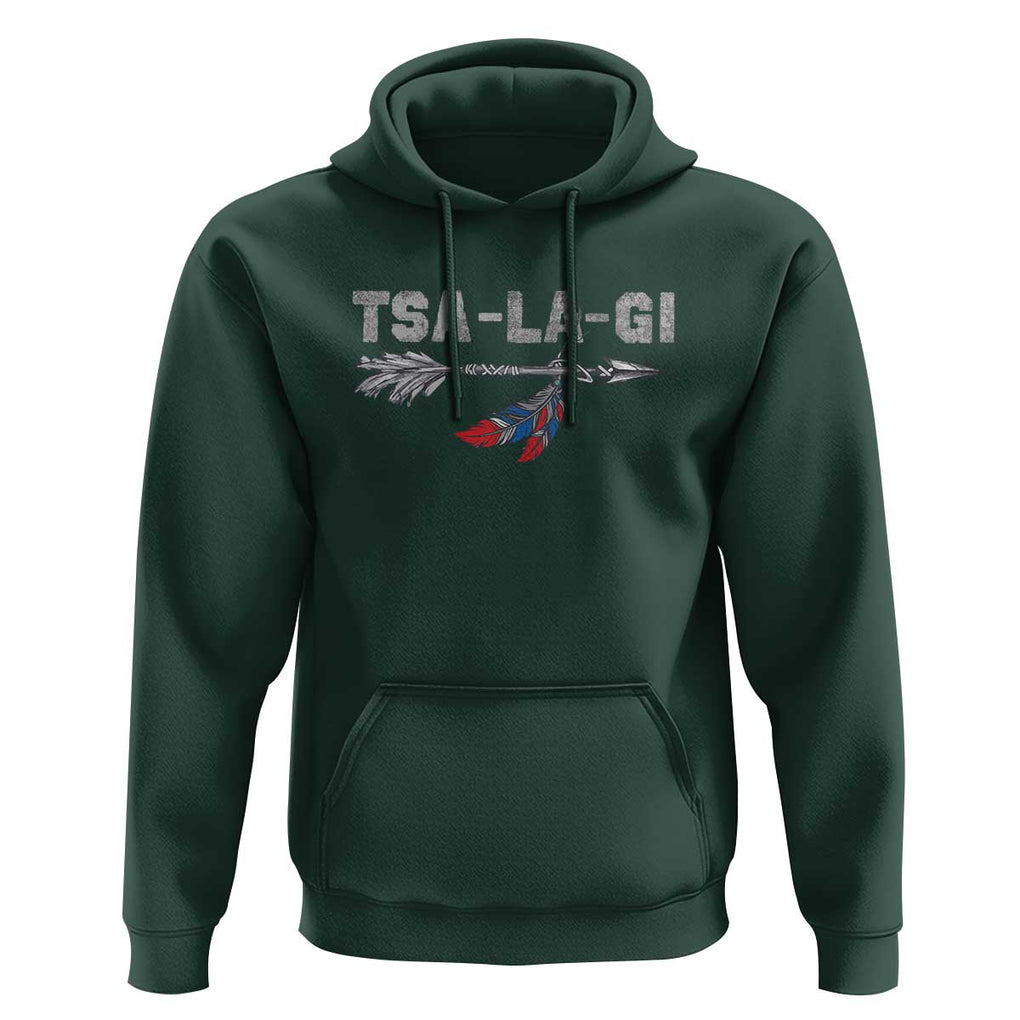 Native American Cherokee Tsalagi Hoodie TS09 Dark Forest Green Print Your Wear