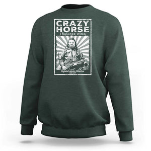 American Indian Crazy Horse Lakota Sweatshirt TS09 Dark Forest Green Print Your Wear