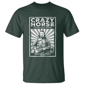 American Indian Crazy Horse Lakota T Shirt TS09 Dark Forest Green Print Your Wear