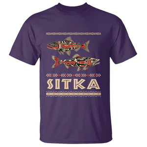 Native American Alaska T Shirt Sitka Salmon Fishermen Art TS09 Purple Print Your Wear