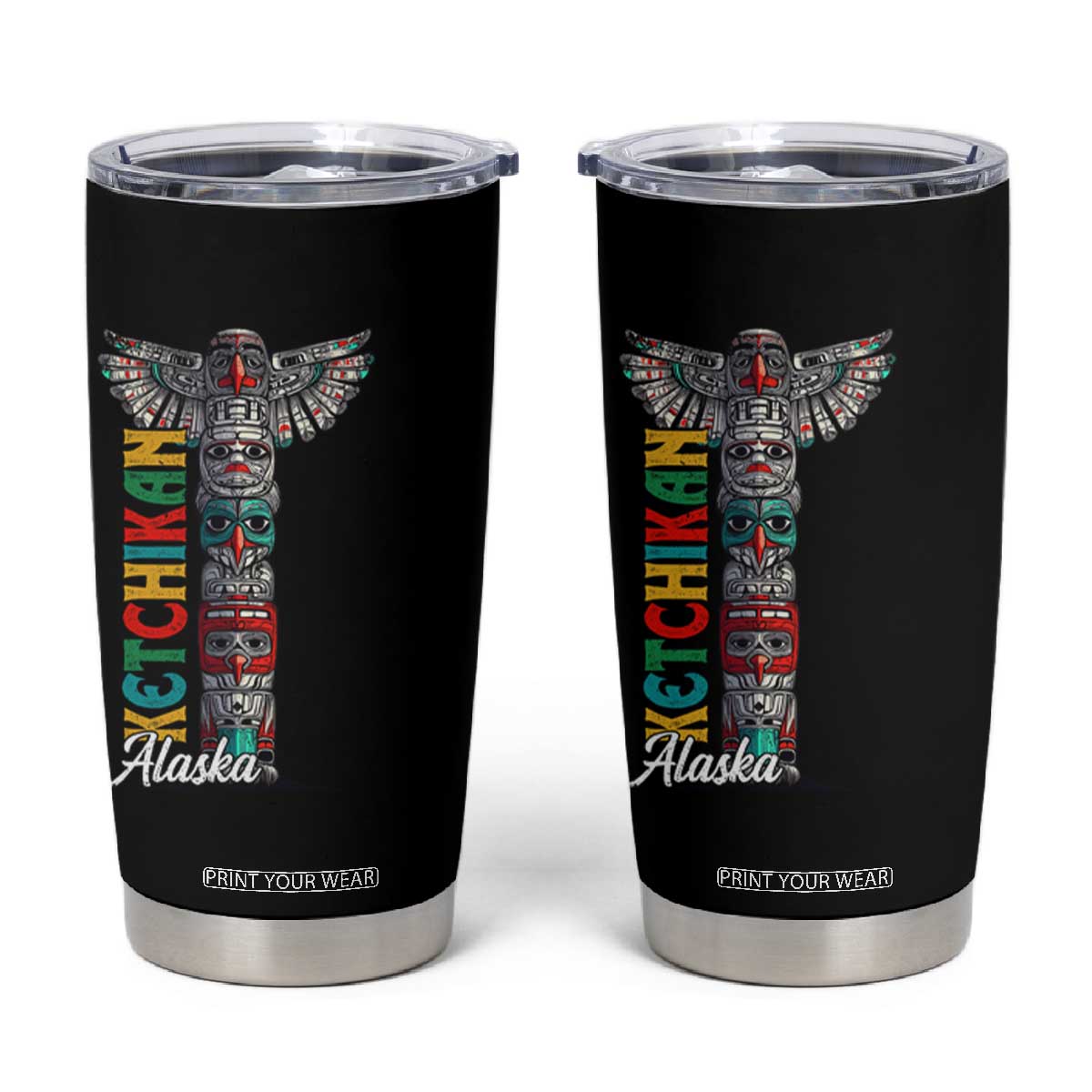 Native American Alaska Tumbler Cup Ketchikan Totem Pole TS09 Black Print Your Wear
