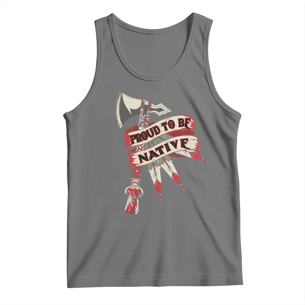 Proud To Be Native Tank Top American Indian Indigenous TS09 Black Heather Print Your Wear