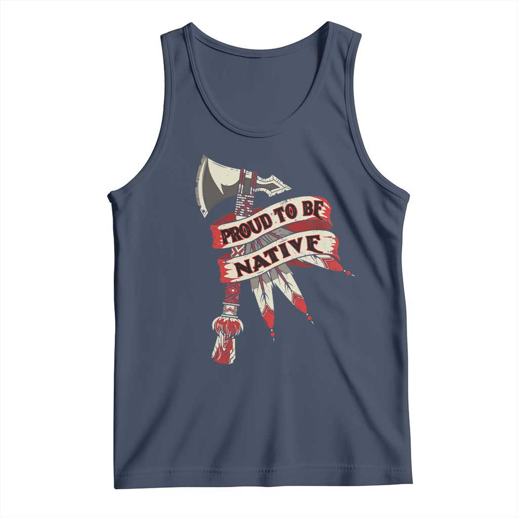 Proud To Be Native Tank Top American Indian Indigenous TS09 Navy Print Your Wear
