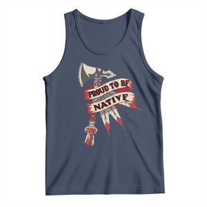 Proud To Be Native Tank Top American Indian Indigenous TS09 Navy Print Your Wear