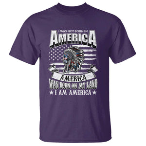 American Indian T Shirt America Was Born On My Land TS09 Purple Print Your Wear