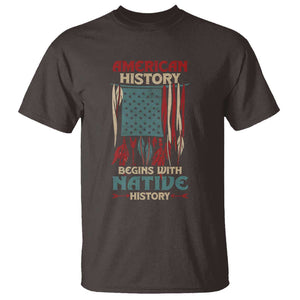 Make America Native Again America Flag T Shirt TS09 Dark Chocolate Print Your Wear