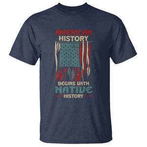 Make America Native Again America Flag T Shirt TS09 Navy Print Your Wear