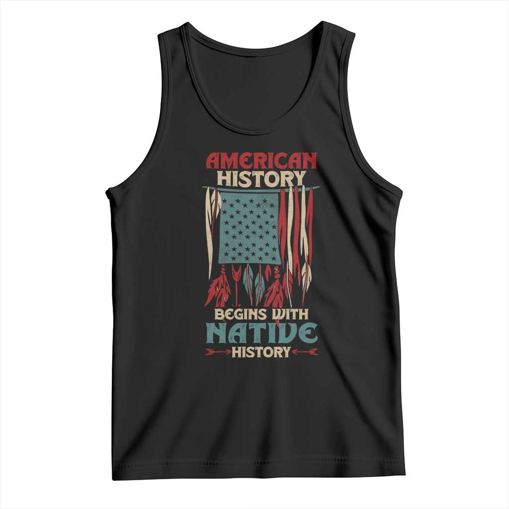 Make America Native Again America Flag Tank Top TS09 Black Print Your Wear