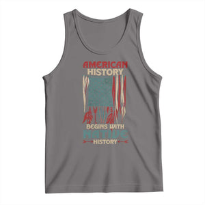 Make America Native Again America Flag Tank Top TS09 Deep Heather Print Your Wear
